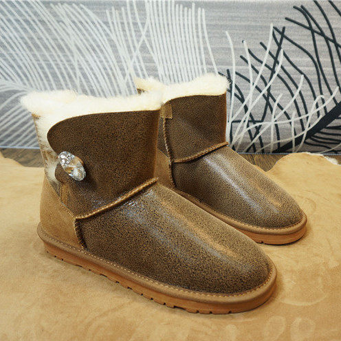 新款真皮羊毛一体一粒扣雪地靴短筒靴保暖防滑靴棉靴套筒靴21-17A,女鞋,时尚雪地靴,淘宝优惠券,粉丝福利购,淘宝优惠卷