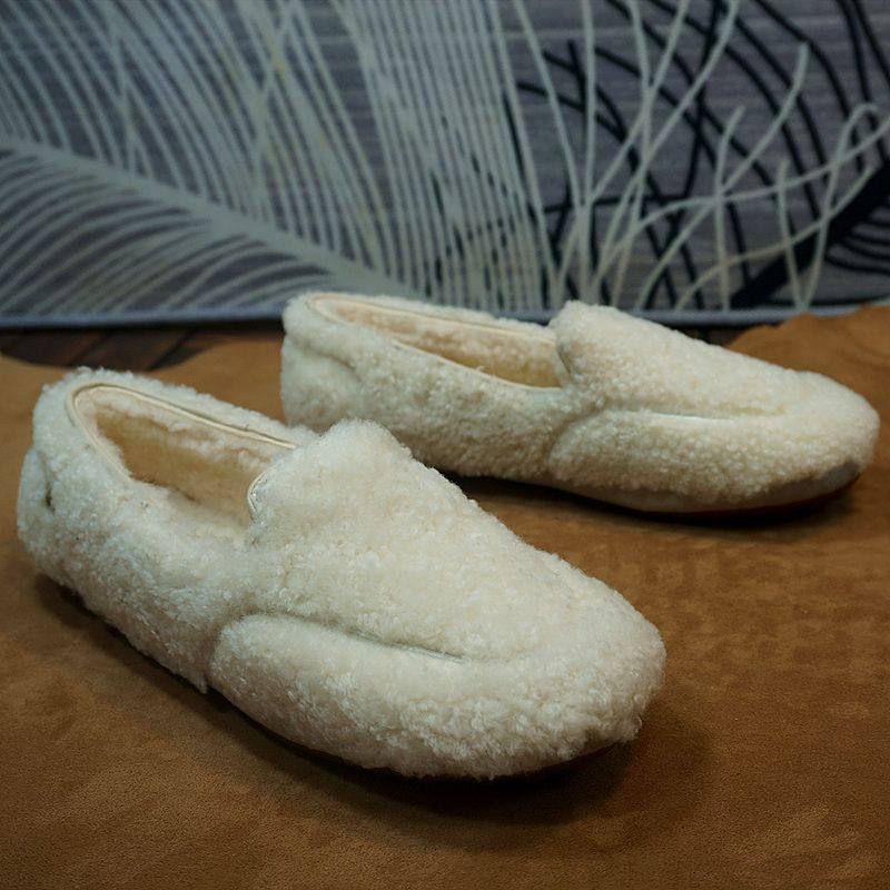 10-12秋冬新款真皮羊毛一体女士豆豆鞋 套脚毛毛鞋乐福鞋,女鞋,乐福鞋（豆豆鞋）,淘宝优惠券,粉丝福利购,淘宝优惠卷