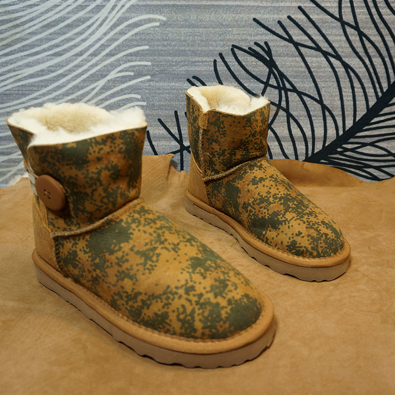 60-1冬季真皮羊皮毛一体雪地靴 短筒一粒扣经典款福利瑕疵处理,女鞋,时尚雪地靴,淘宝优惠券,粉丝福利购,淘宝优惠卷