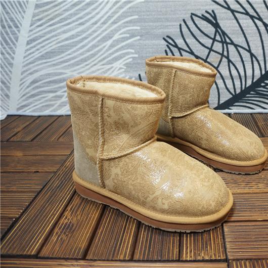 93-2特惠处理（看说明）真皮羊皮毛一体雪地靴短筒靴5854