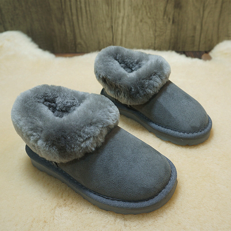 24-2G冬季新款真皮羊皮毛一体雪地靴 中性儿童雪地靴