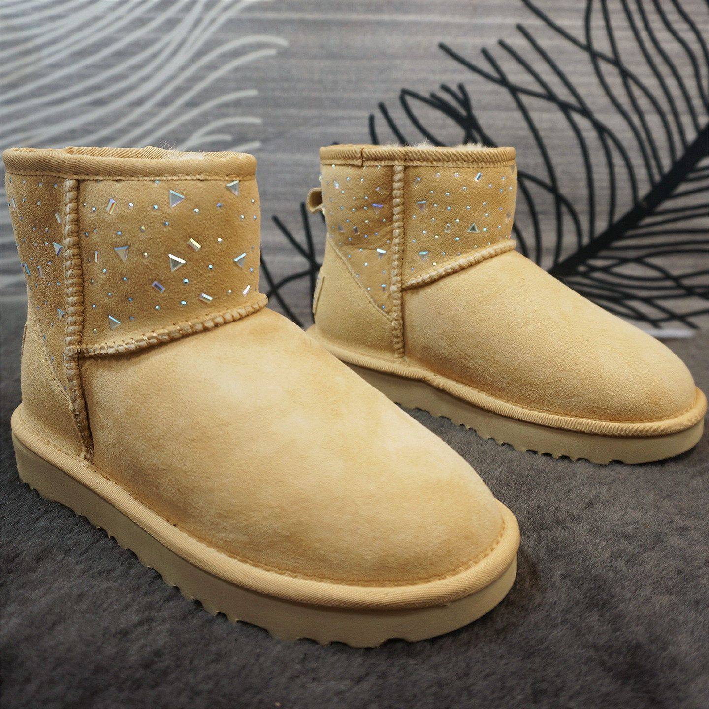 86-7冬季新款真皮羊皮毛一体雪地靴套筒短筒靴保暖棉靴,女鞋,时尚雪地靴,淘宝优惠券,粉丝福利购,淘宝优惠卷