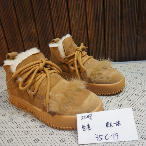 35C（看说明）福利真皮羊毛女士雪地靴断码孤品保暖女靴棉鞋35码