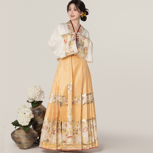 燕云织造【满陇桂鲤】桂花锦鲤改良新中式织金妆花马面裙汉服女