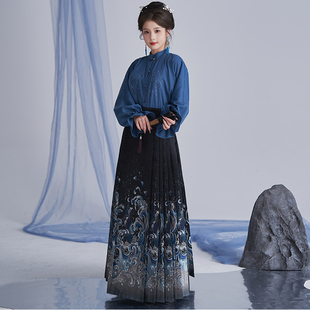 揽风华【观沧海】原创设计织金仿妆花海浪马面裙明制汉服2025新款