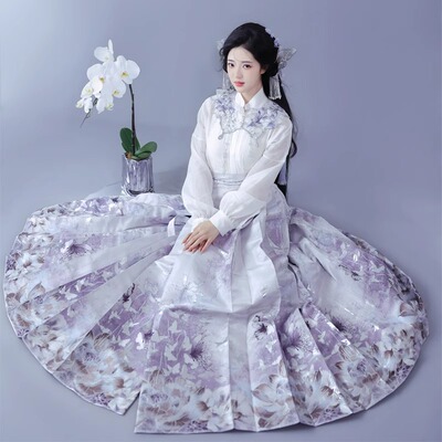 异志阁原创异志录联动【秋月凉】六对褶重工仿妆花织金马面春秋款