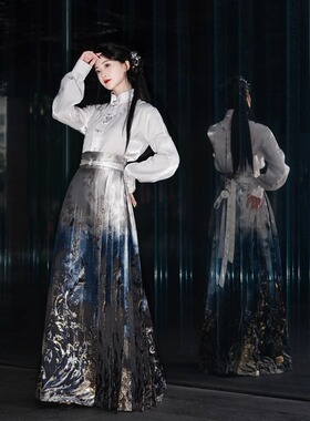 异志阁原创异志录系列《暮羽霓裳》重工织金仿妆花日常可穿马面裙