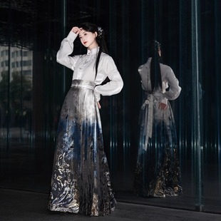 异志阁原创异志录系列 重工织金仿妆花日常可穿马面裙 暮羽霓裳