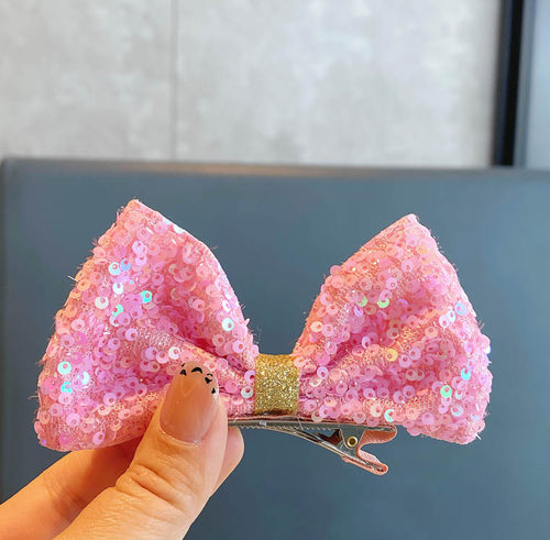 儿童蝴蝶结亮片发夹顶夹