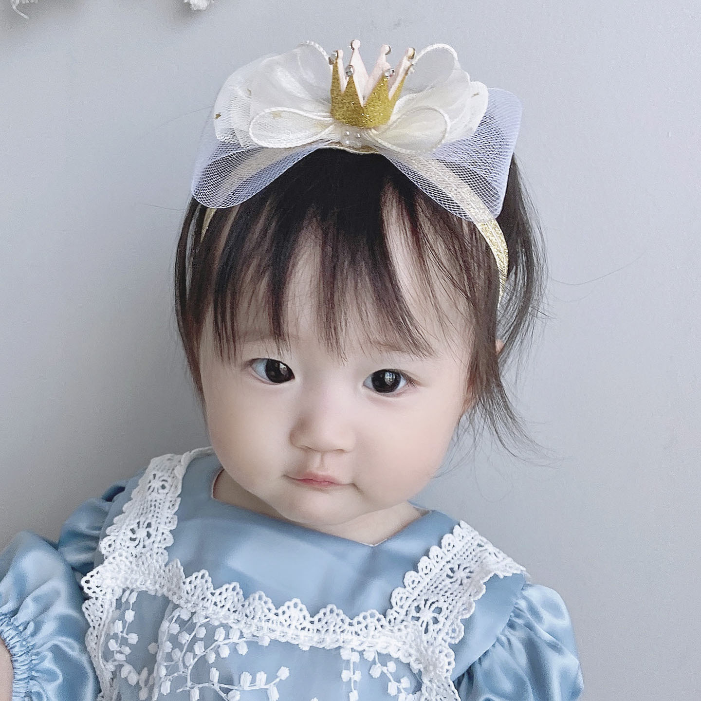 婴儿发带韩版公主女宝宝新生儿头带女童皇冠蝴蝶结发饰头花头饰品