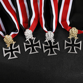 复刻德国铁十字勋章胸针金银橡树叶金属胸章军迷徽章影视道具配饰