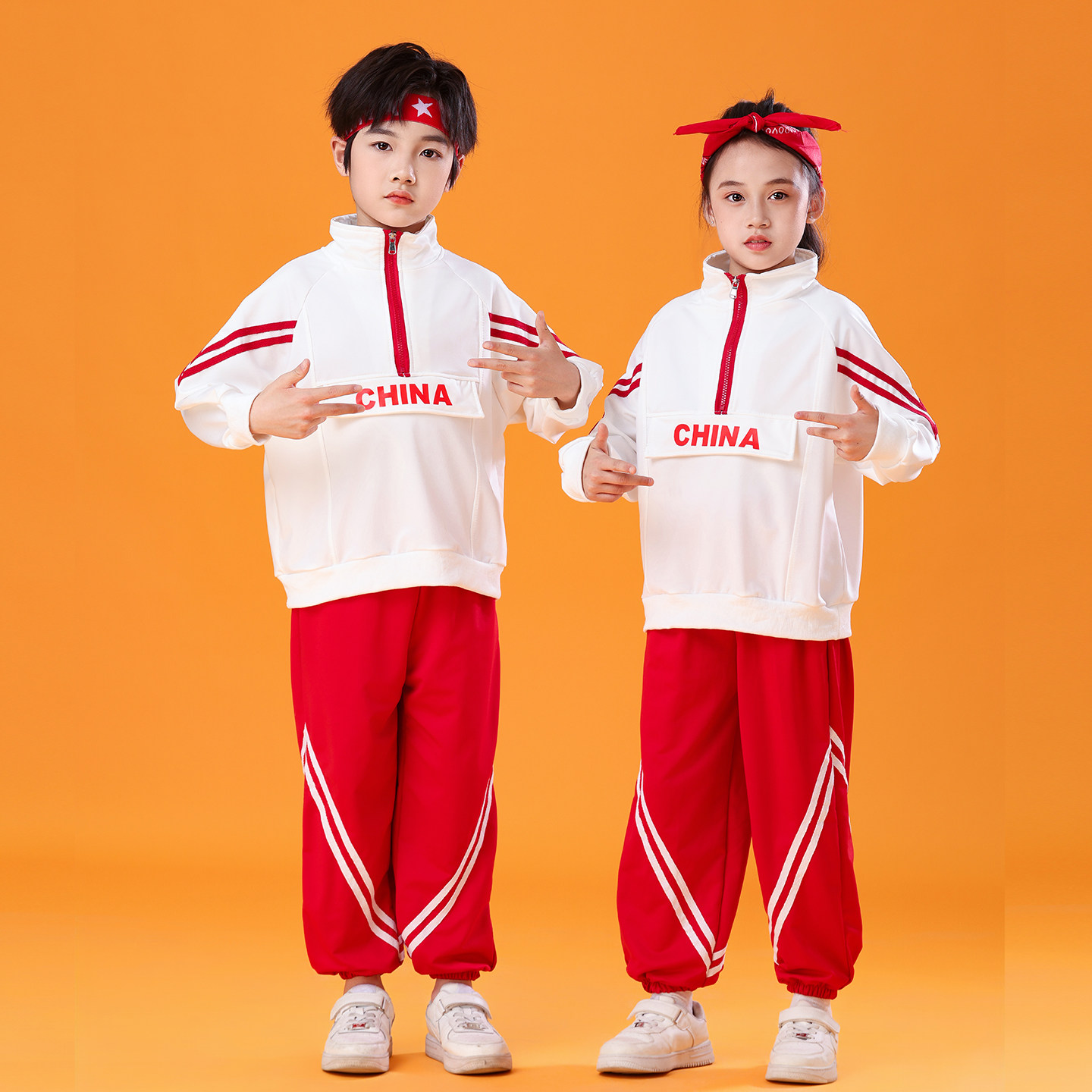 儿童啦啦操演出服中小学生运动会开幕式表演服男女童啦啦队舞蹈服