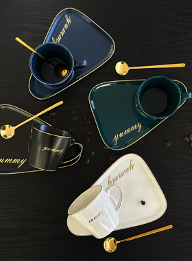 轻奢陶瓷咖啡杯套装下午茶家用杯子咖啡杯子高档精致咖啡杯碟情侣