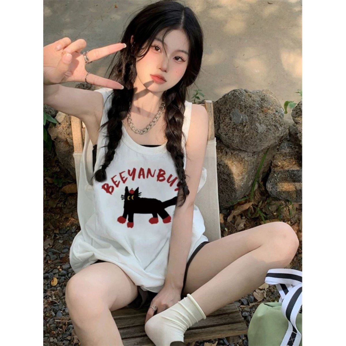 日韩白色无袖打底衫女ins春夏宽松字母背心t恤潮纯棉外穿吊带上衣,女装/女士精品,背心吊带,淘宝优惠券,粉丝福利购,淘宝优惠卷