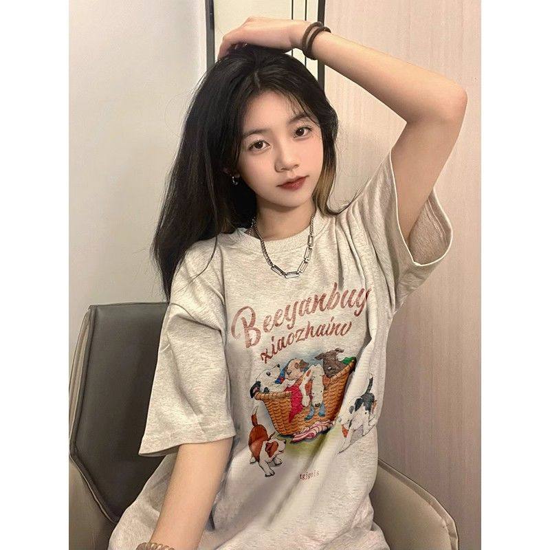 美式复古高街潮牌正肩短袖T恤女夏港味chic宽松显瘦半袖体恤上衣,女装/女士精品,T恤,淘宝优惠券,粉丝福利购,淘宝优惠卷