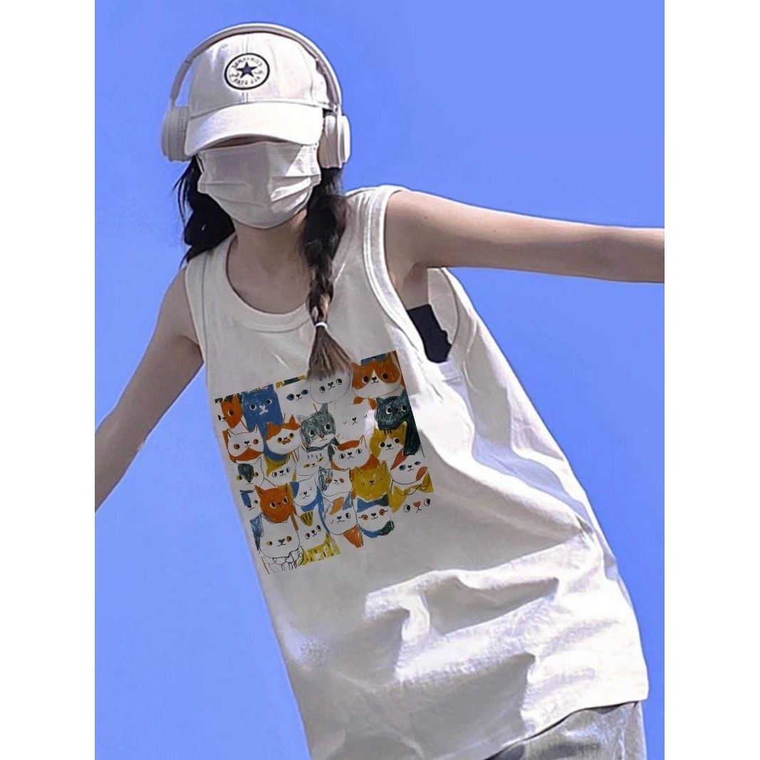 美式坎肩又甜又辣运动小背心女2024夏外穿独特别致无袖小吊带t恤,女装/女士精品,背心吊带,淘宝优惠券,粉丝福利购,淘宝优惠卷