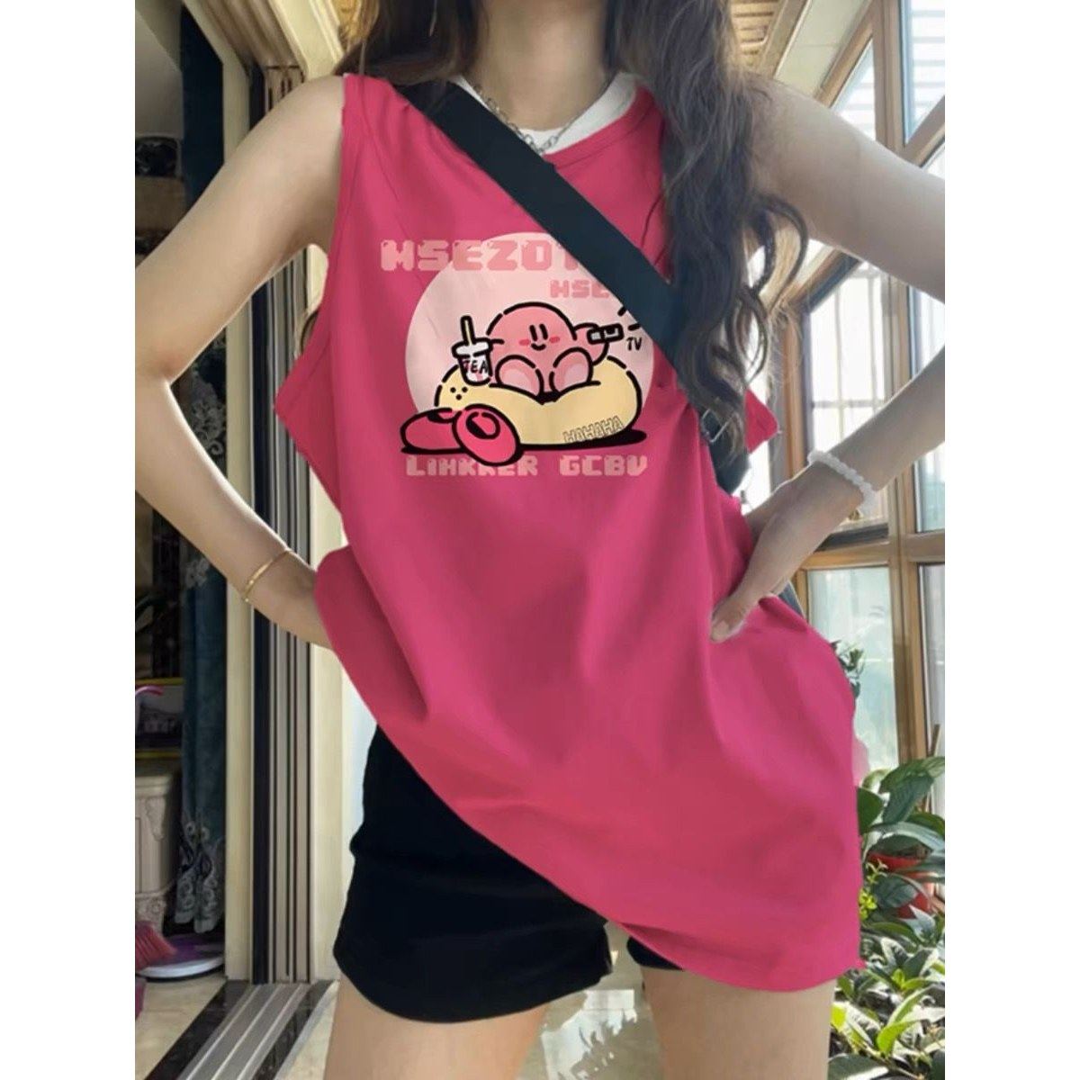 玫红色无袖坎肩t恤女夏季2024新款多巴胺海边穿搭甜美吊带背心ins,女装/女士精品,背心吊带,淘宝优惠券,粉丝福利购,淘宝优惠卷