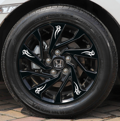 思域改装专车专用碳纤维轮毂贴