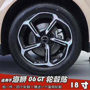 专用于海狮06GT改装黑化轮毂贴纸