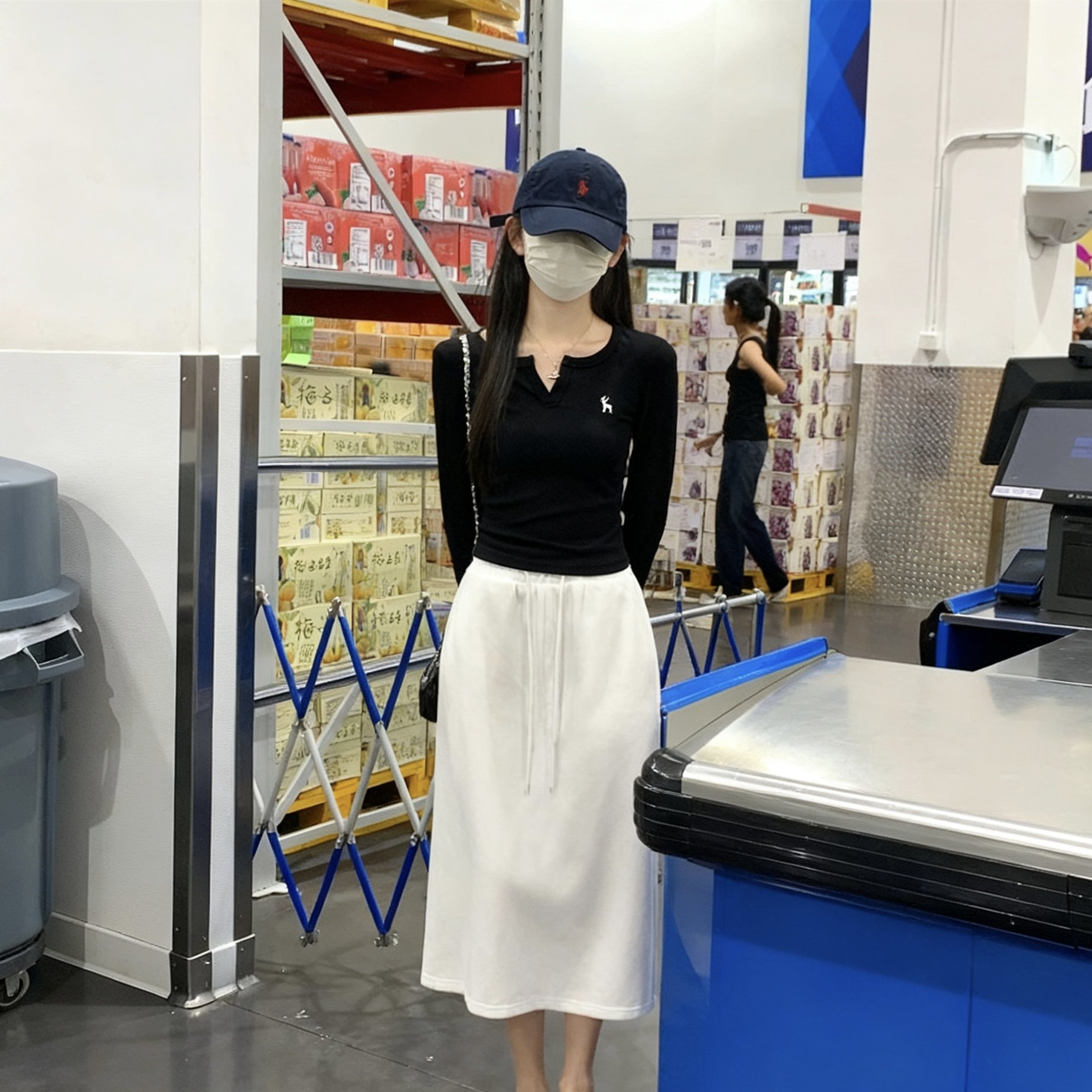 韩系刺绣半开领T恤2025秋冬新款修身显瘦长袖内搭打底衫上衣女,女装/女士精品,时尚套装,淘宝优惠券,粉丝福利购,淘宝优惠卷