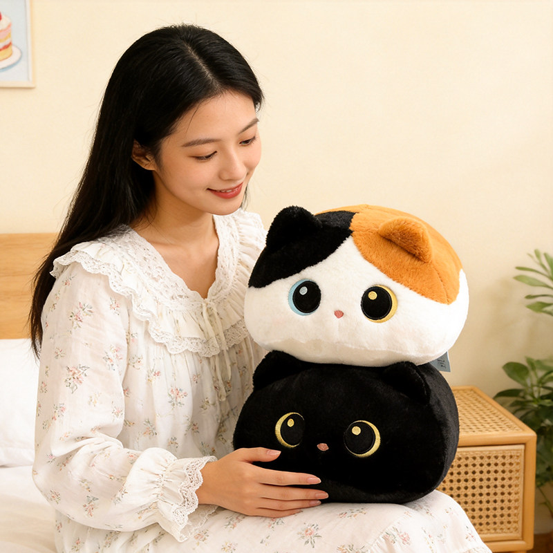 可爱三花猫毛绒玩具公仔布娃娃