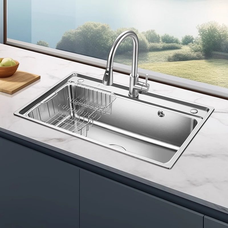 欧琳水槽单槽套餐厨房304不锈钢洗菜盆大单槽OLWG78470洗碗槽水池
