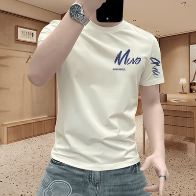 潮牌字母印花短袖T恤男女修身圆领凉感防晒上衣夏季