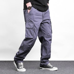 春秋休闲裤商务户外多口袋工装裤男裤宽松夏季薄款运动裤子潮流
