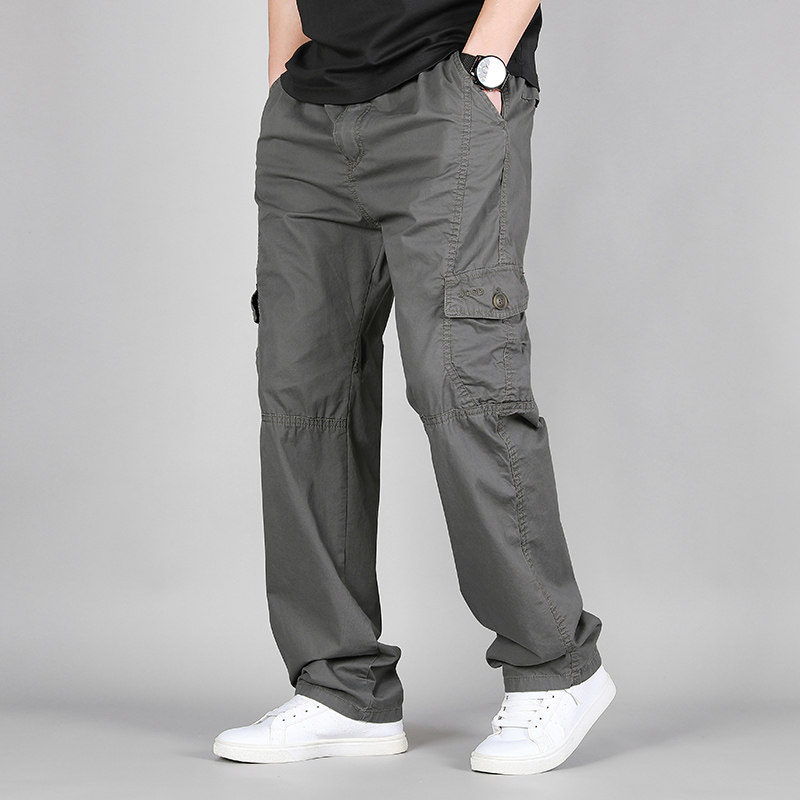2025新款夏季新品薄款高腰工装裤男宽松长裤子男士七分八分九分裤