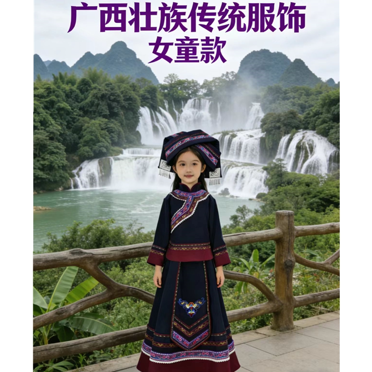2026新款广西壮族儿童演出服三月