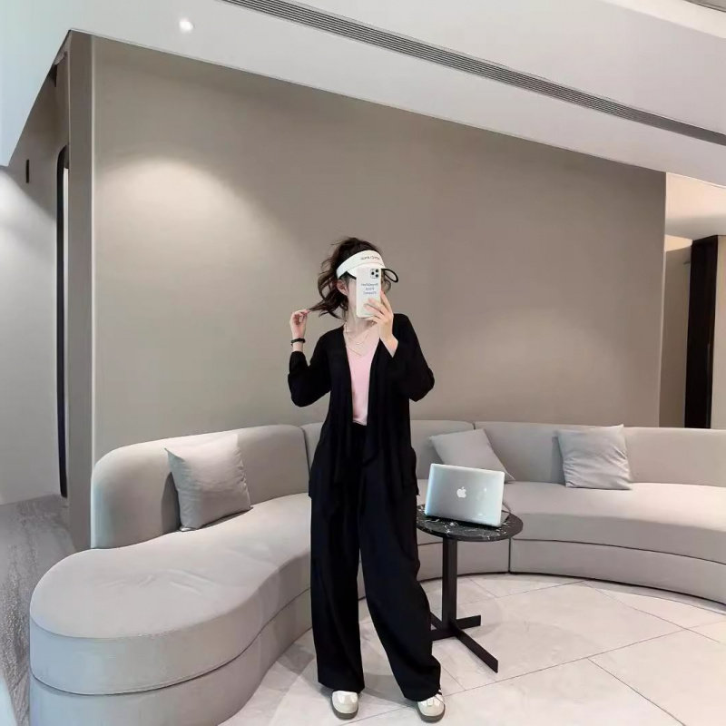 长袖开衫女夏季新款空调防晒衫纯色中长款不规则披肩薄外套