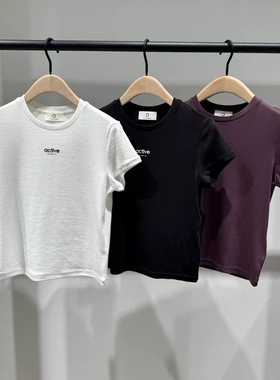 【a系列】正品正肩T恤2026夏新品天丝醋酸短款MBF2TEE007
