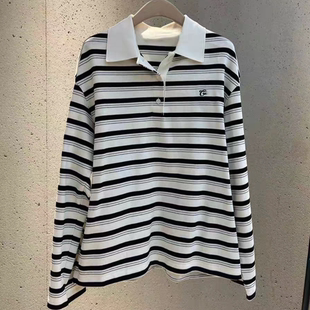 2026春新品 C系列 正品 条纹T恤MBF1TEE010 精梳棉宽松POLO衫