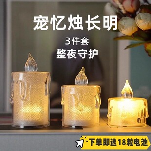去世纪念猫咪狗狗供奉酥油灯 宠物祭祀蜡烛 仿真电子长明灯