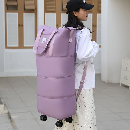 带轮旅行袋女大容量双肩包短途手提出差行李袋子防水轻便待产收纳