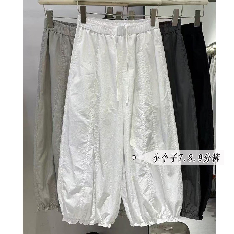 150小个子高腰显瘦阔腿灯笼裤女图片