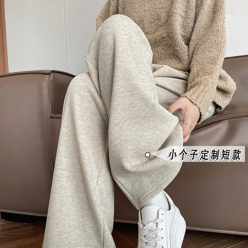 2025时髦穿搭小个子糯米裤女秋冬新款高腰韩版宽松微喇叭阔腿裤xs