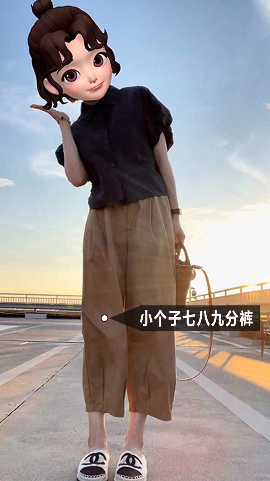 小个子休闲裤阔腿哈伦萝卜裤子女