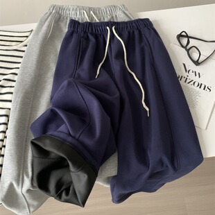 145xxs七分灰色阔腿休闲卫裤 女2026春秋小个子宽松百搭九分奶奶裤