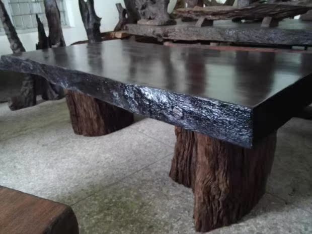 铁力木大板桌 办公桌 阴沉木桌 铁力木板 茶板 原生态大班桌