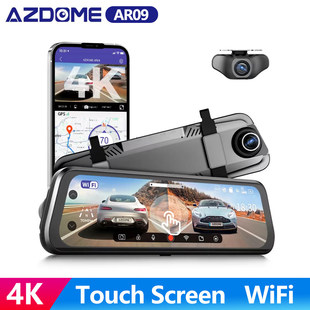 AZDOME AR09 4K Car Mirror DVR Dual Cam Touch Screen Recorder