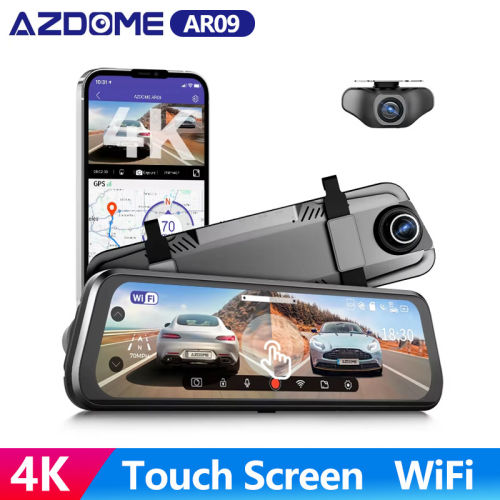AZDOME AR09 4K Car Mirror DVR Dual Cam Touch Screen Recorder