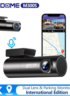 AZDOME M300S 4K Car DVR Dual Cameras Recorder GPS Track Wifi