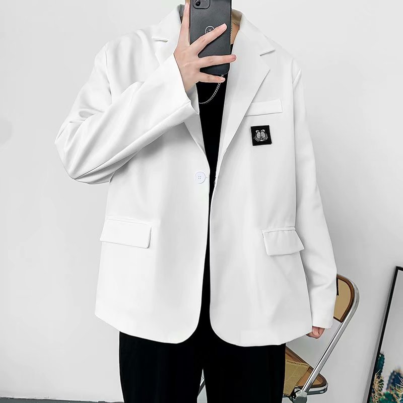 dk西服男oversize高级感白色休闲西装外套韩版炸街痞帅校供jk制服