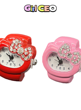 少女CEO手表戒指hellokitty戒指手表可调节独特设计感2024新款