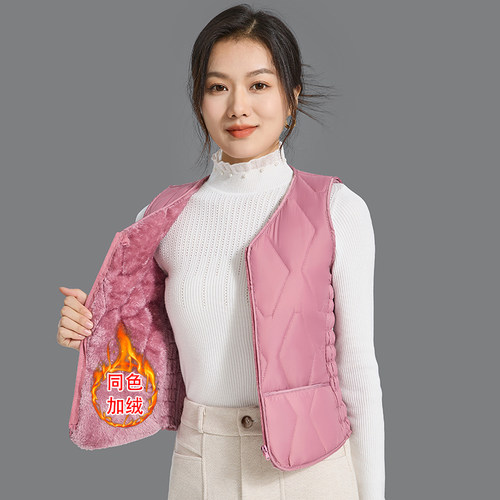 冬季新款羽绒棉马甲女短款