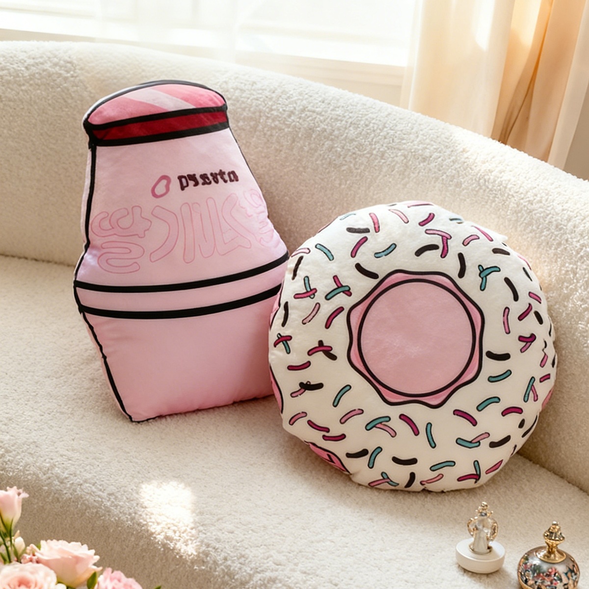 少女心ins风可爱客厅沙发粉抱枕