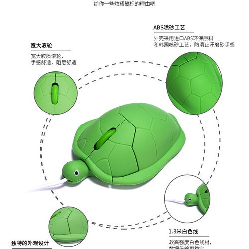 2026可爱鼠标通用无线蓝牙乌龟鼠标创意卡通有线鼠标无线乌龟鼠标