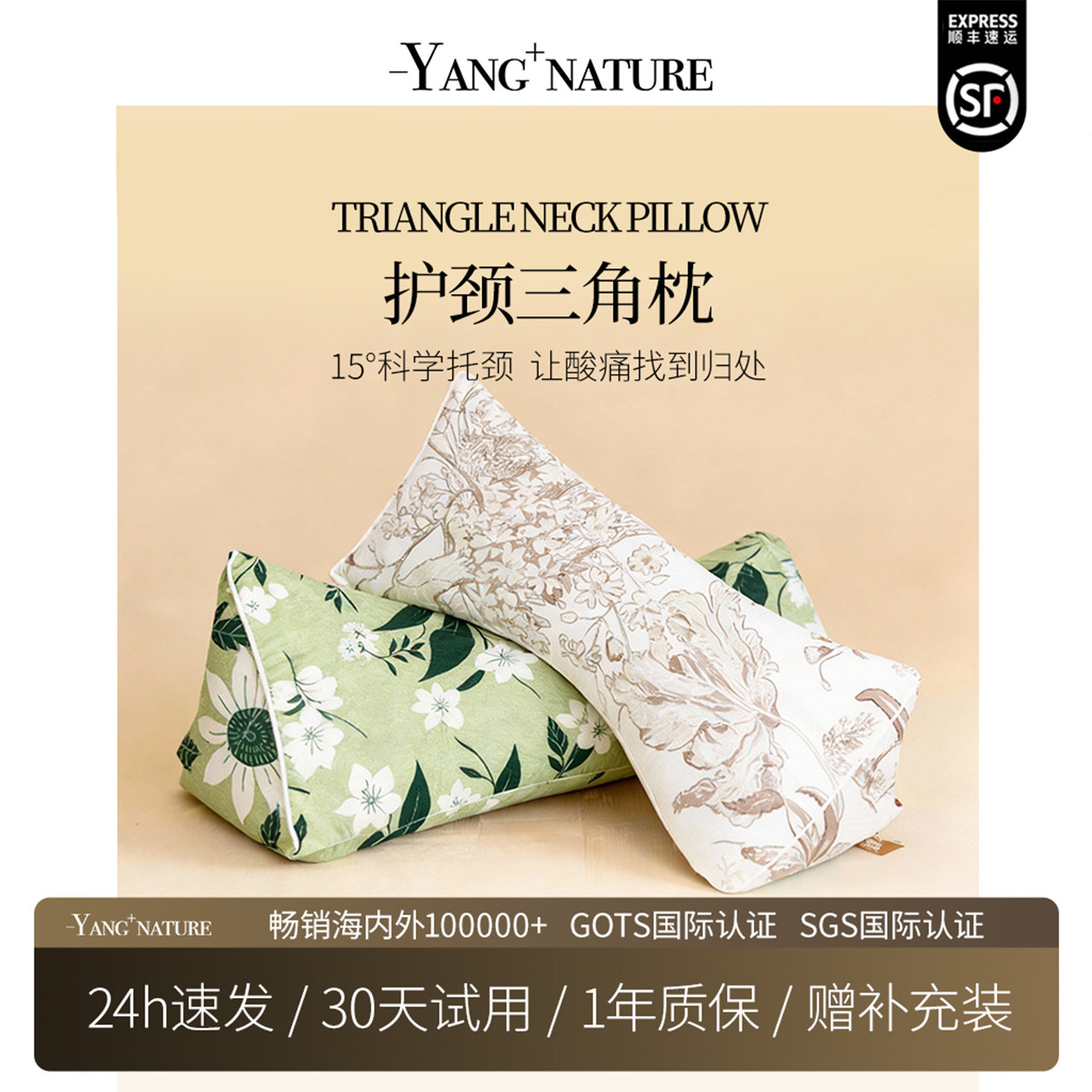 氧家全荞麦枕头三角护颈椎枕头助睡眠深睡修护反弓变直专用决明子,床上用品,功能枕/保健枕/养生枕,淘宝优惠券,粉丝福利购,淘宝优惠卷