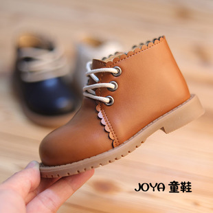 女童靴子短靴洋气英伦风马丁靴2025春季新款皮靴男童新年高帮皮鞋